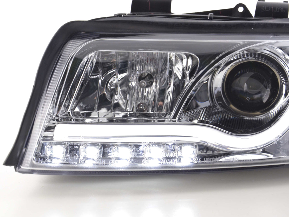 Scheinwerfer Set Daylight LED Tagfahrlicht Audi A4 Typ 8E 01-04 chrom Scheinwerfer Set Daylight LED Tagfahrlicht Audi A4 Typ 8E 01-04 chrom